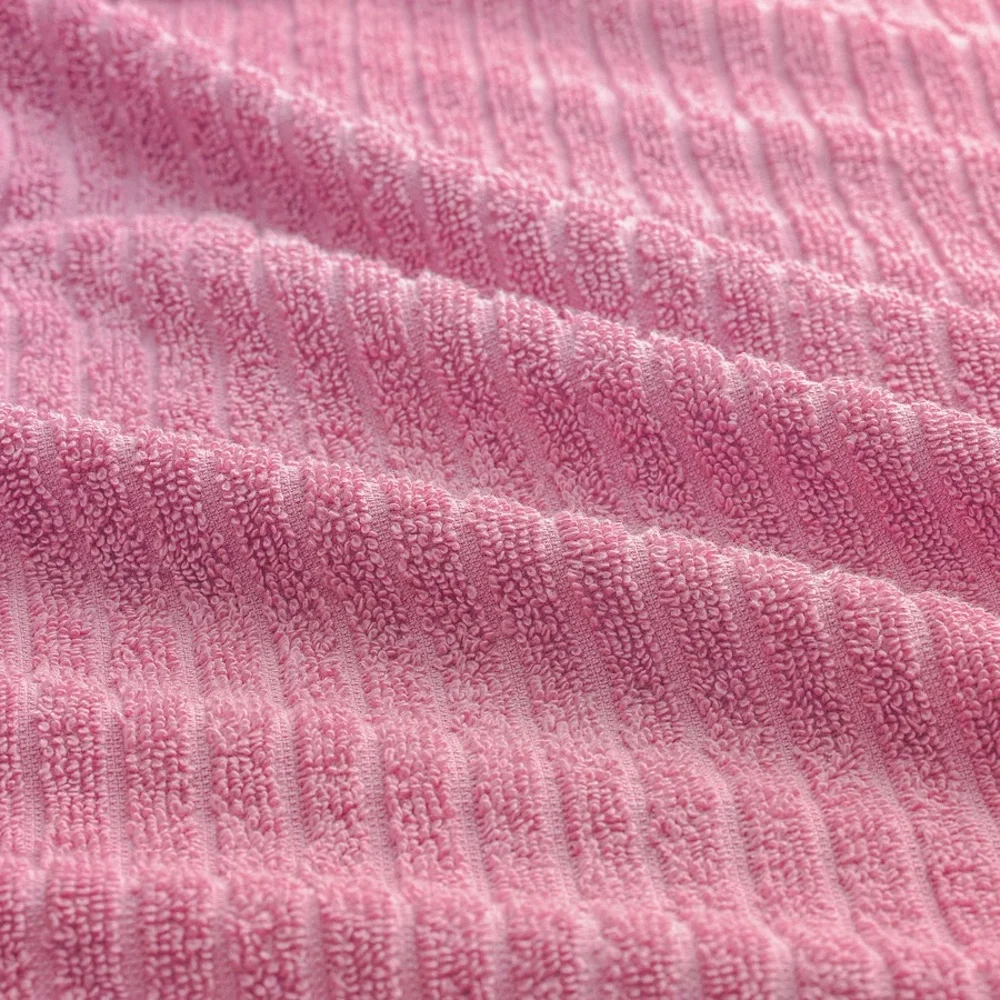 Soft Pink Ribbed Bath Towel
